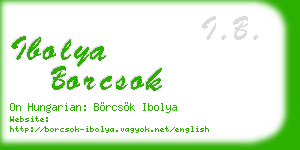 ibolya borcsok business card