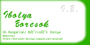 ibolya borcsok business card